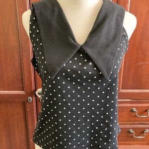 Camisa de Oro sleeveless top black with collar